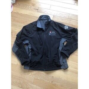 Destinations Full Zip Fleece Jacket Large Black with RedHat Logo Excellent Cond.